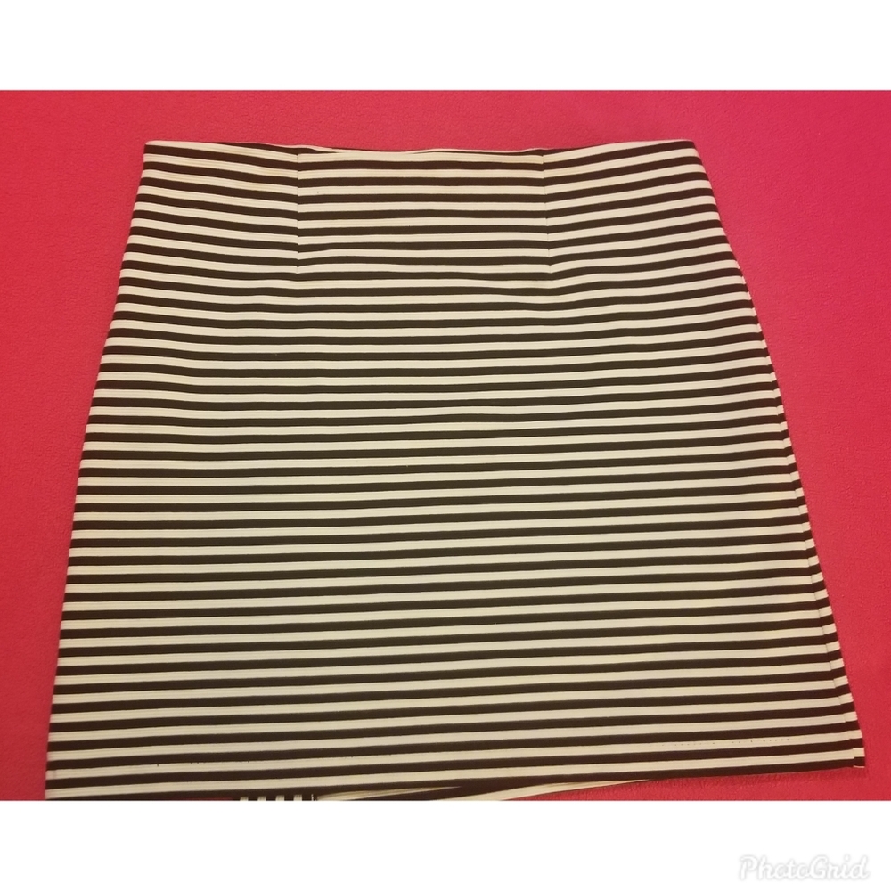Joe Fresh Black and White Striped Mini Skirt
